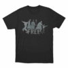 Free Distressed Print Unisex T Shirt Black
