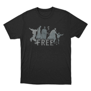 Free Distressed Print Unisex T Shirt Black